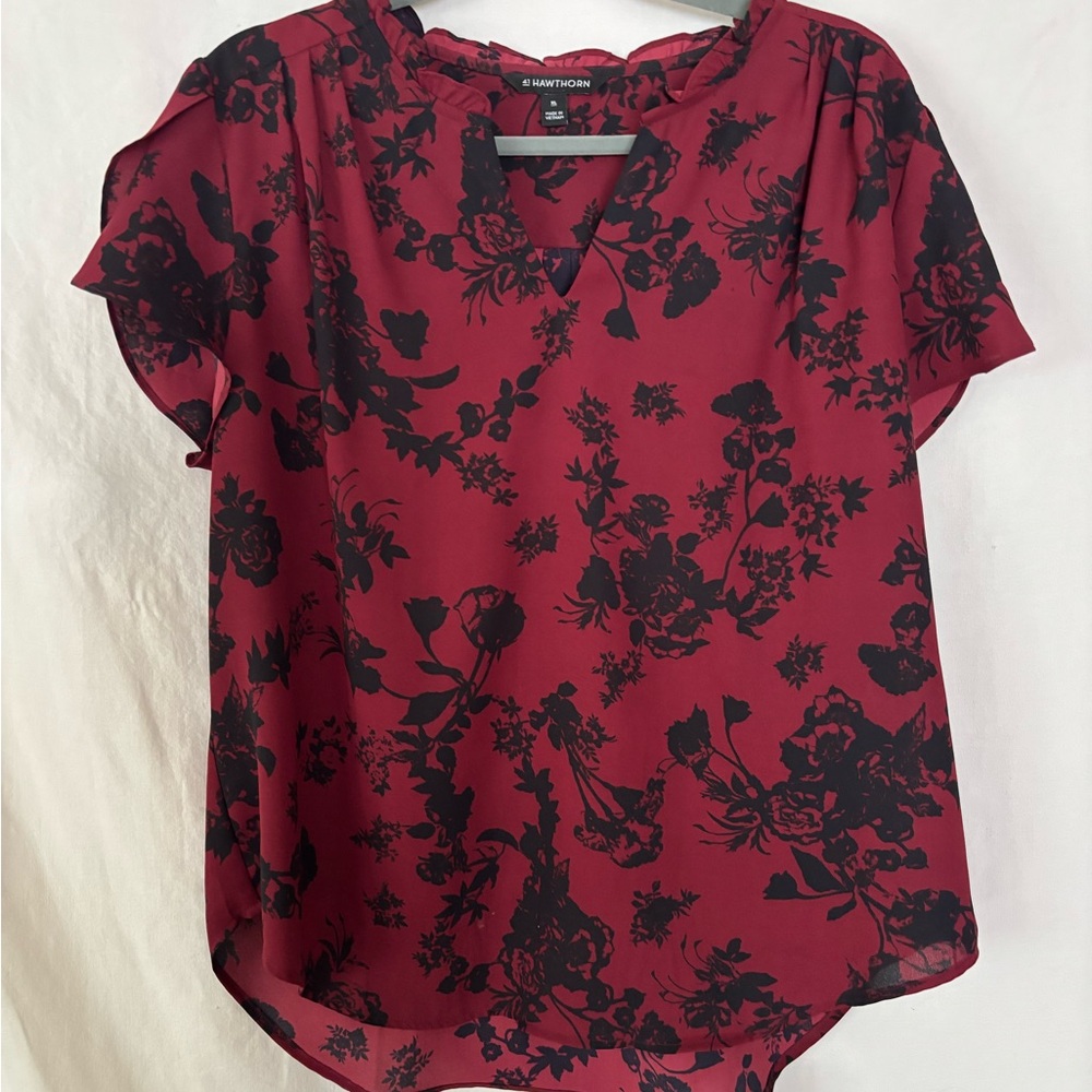 41 Hawthorn Red Cap Sleeve Boxy Blouse
